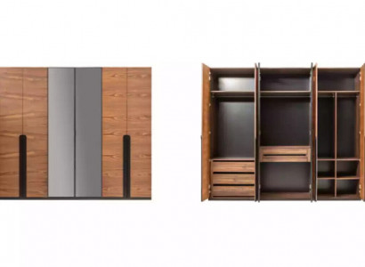 Wardrobe Brown Wood Furniture Design Luxury Bedroom Closet